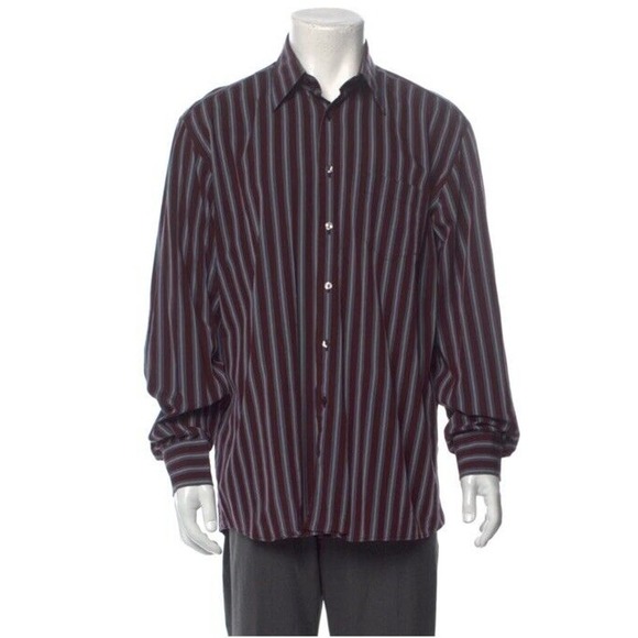Dolce&Gabbana Other - Dolce Gabbana Mens Dress Shirt Sz 17/43 XL Striped Purple Retro Formal Italy‌